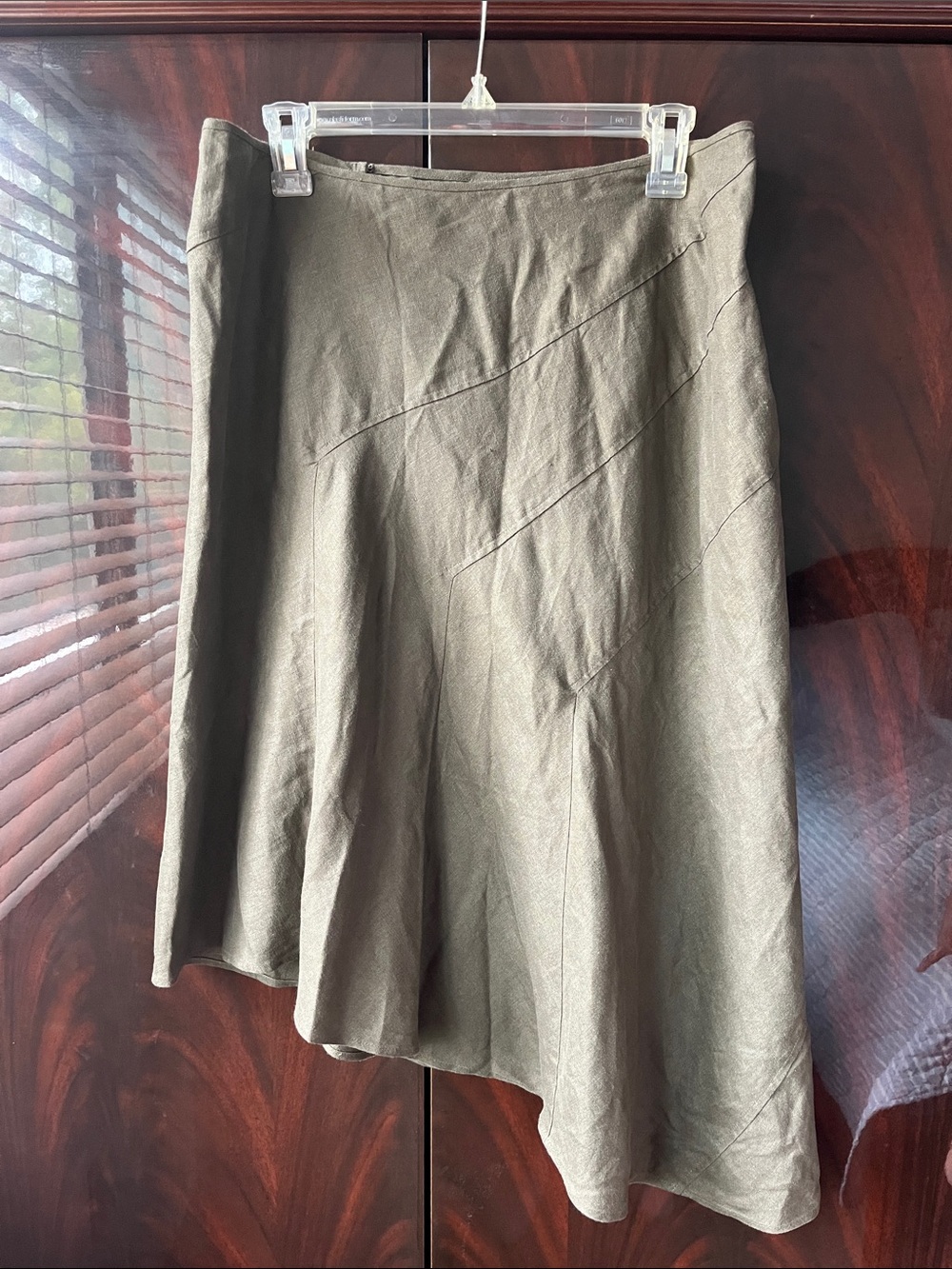 Asymmetrical linen skirt